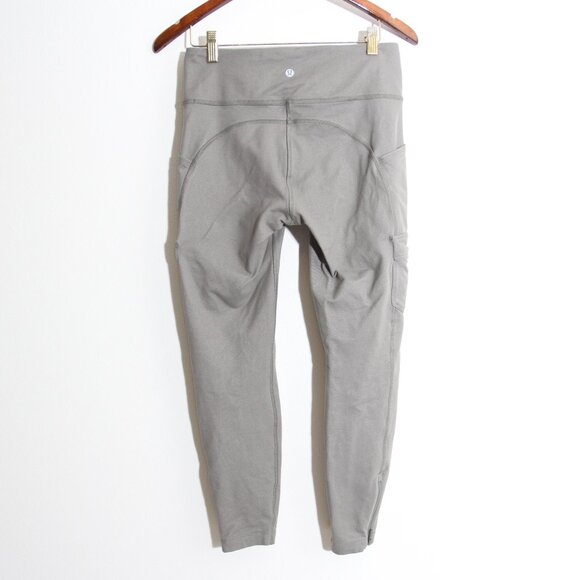 Lululemon Scenic Route 7/8 Tight Leggings *25" Grey Sage Green Luon Cargo Size 6 - Picture 8 of 16